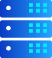 Icona di server con tre livelli di dati.