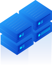 Server blu impilati, rappresentazione grafica di infrastruttura informatica.
