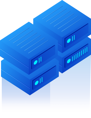 Server blu impilati, infrastruttura dati.