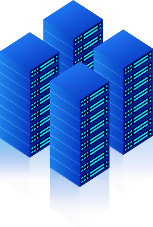 Rappresentazione grafica di server blu in cluster.